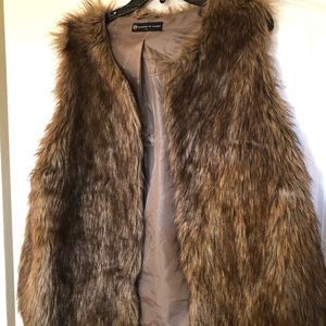 Brown fur vest